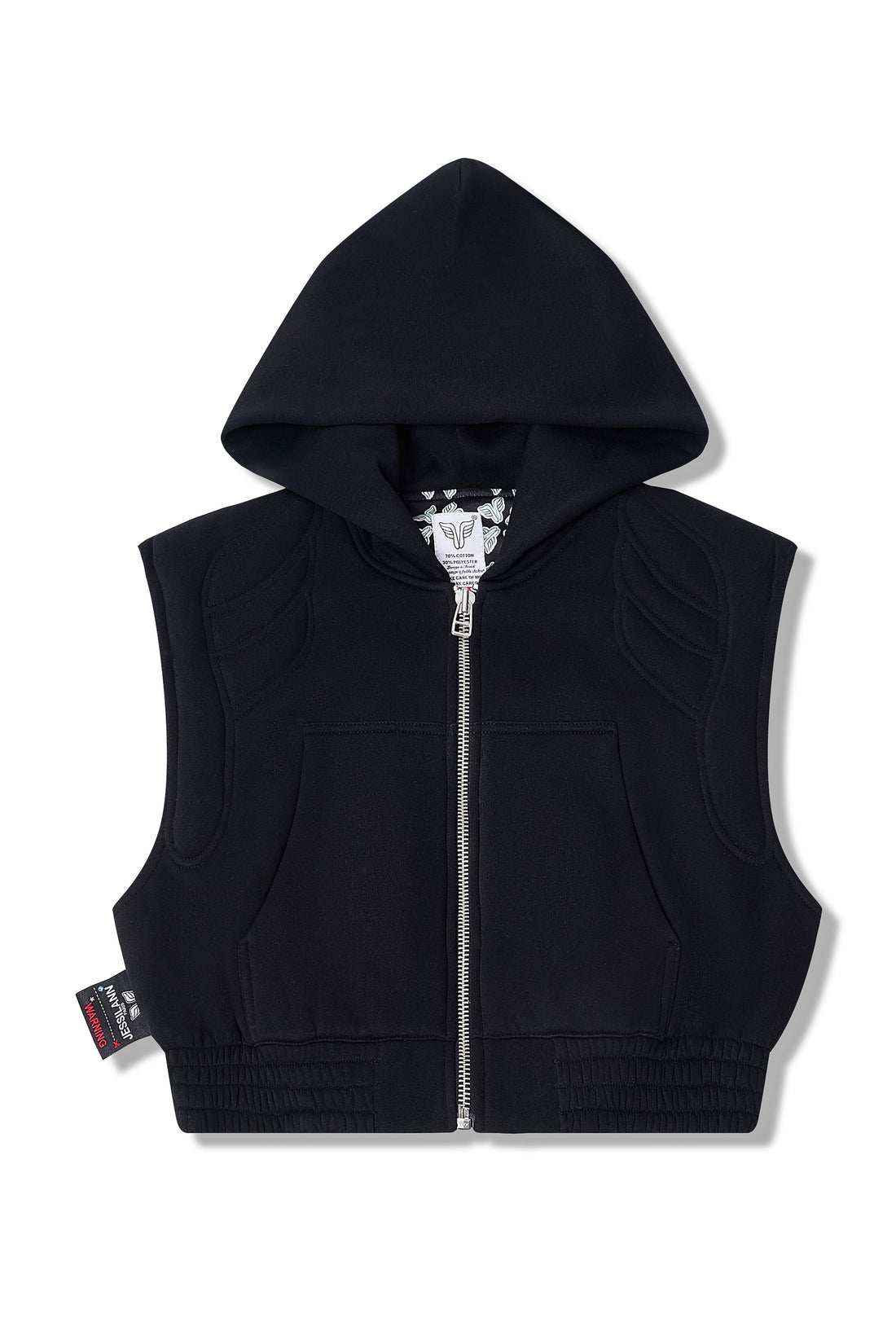 HOODIE CROP COUTURE BLACK